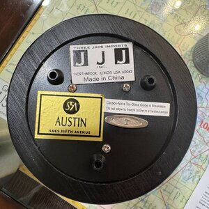 "Rare" Three Jay Imports Saks Fifth Avenue Austin Snow Globe UT Longhorn & Bats